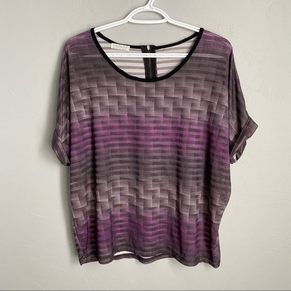 Folded & Hung Purple Gray Blouse - Picture 1 of 10